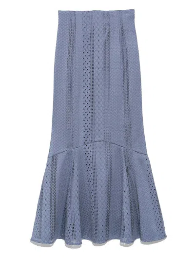 Snidel Lace Mermaid Maxi Skirt In Blue
