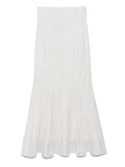 Snidel Lace Mermaid Maxi Skirt In White