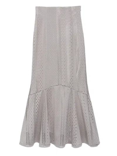 Snidel Lace Mermaid Maxi Skirt In Gray