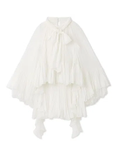 Snidel Lace Trim Chiffon Set-up In White