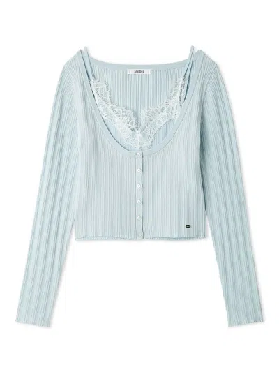 Snidel Lace Trim Knit Ensemble In Multi