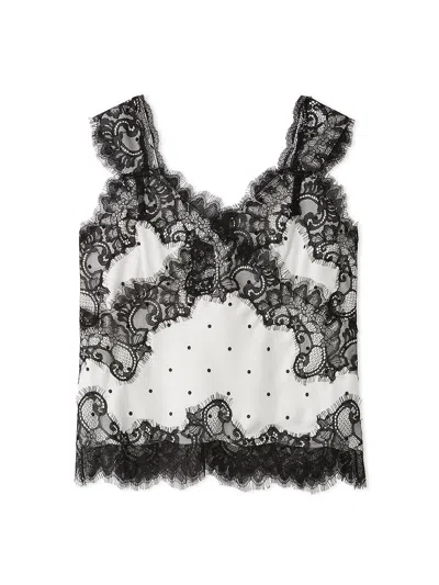 Snidel Lace-trim Satin Camisole In Multi