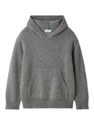 Snidel Lacoste Knit Hoodie In Gray