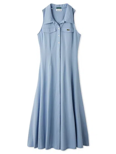 Snidel Lacoste Sleeveless Polo Dress In Blue