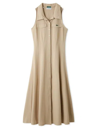 Snidel Lacoste Sleeveless Polo Dress In Neutral