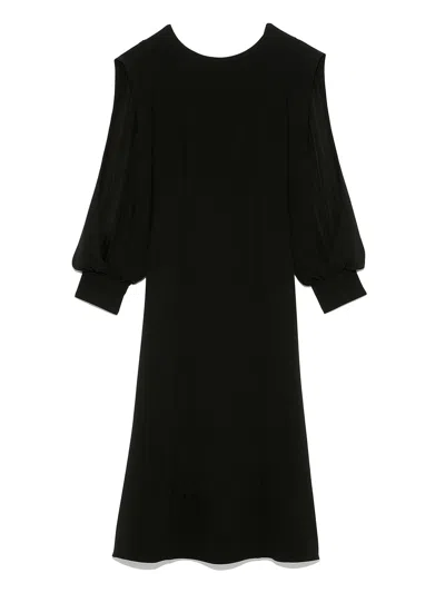 Snidel Lady-like Midi Dress In Black