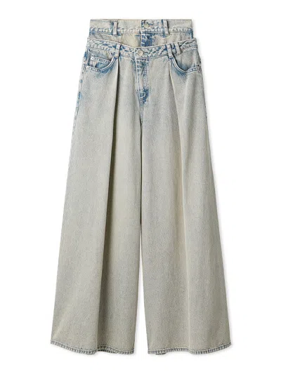 Snidel Layered Design Pants In Gray