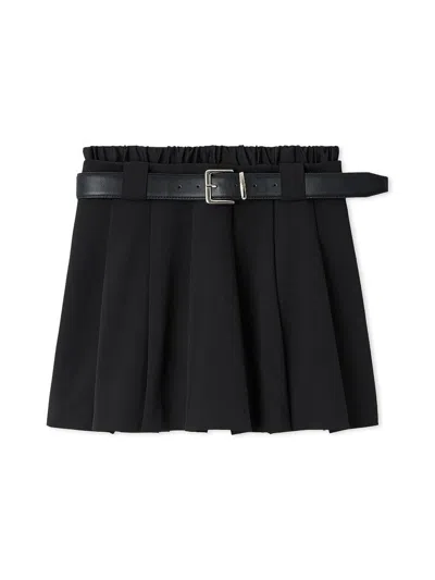 Snidel Layered Design Pleated Skort In Black
