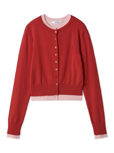 Snidel Layered Knit Pullover In Red