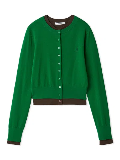 Snidel Layered Knit Pullover In Green