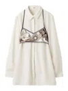 Snidel Layered White Button-down Top With Printed Bralette