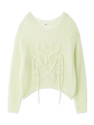 Snidel Logo Low Gauge Knit Pullover In Green