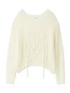 Snidel Logo Low Gauge Knit Pullover In White