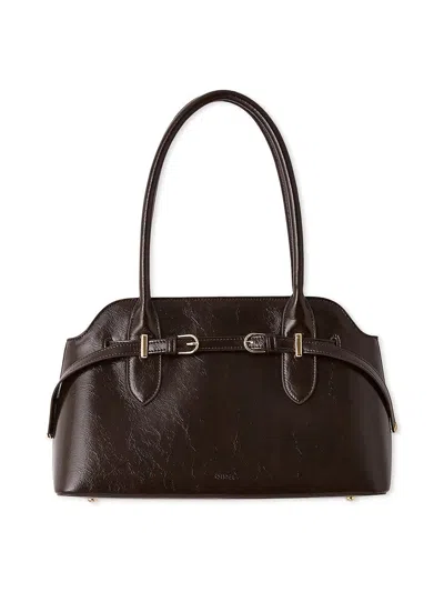 Snidel Long Handle Boston Bag In Dark Brown