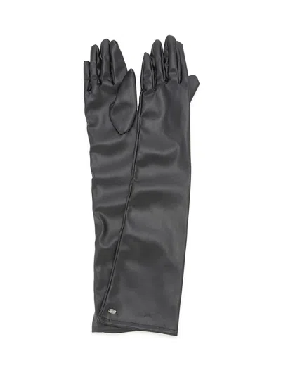 Snidel Long Leather Gloves In Black