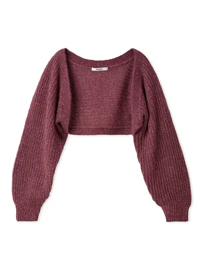 Snidel Low Gauge Cropped Cardigan In Brown