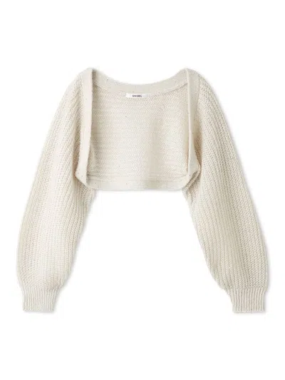 Snidel Low Gauge Cropped Cardigan In White