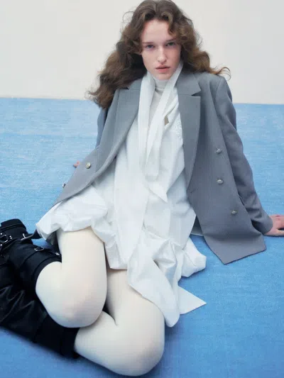 Snidel Low Ribbon Blouse In White