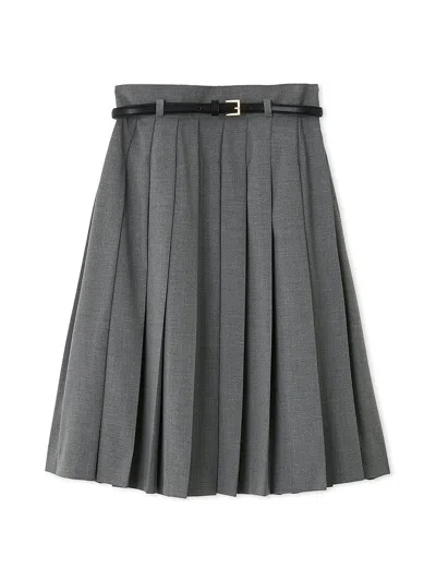 Snidel Mid-length Skirt With Belt In Gray