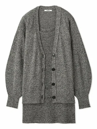 Snidel Mini Knit Set Dress In Gray