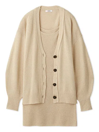 Snidel Mini Knit Set Dress In Neutral