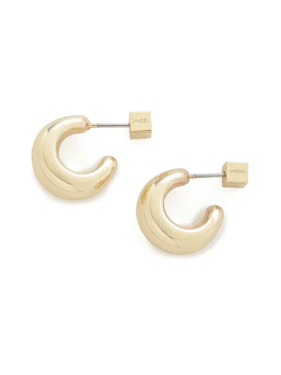 Snidel Minimal Metal Stud Earrings In Gold