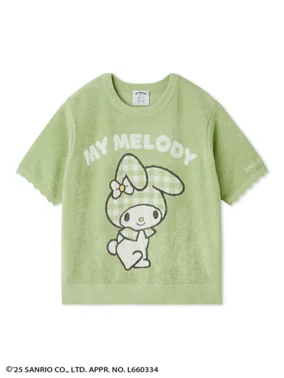 Snidel [my Melody] Jacquard Knit Pullover In Green