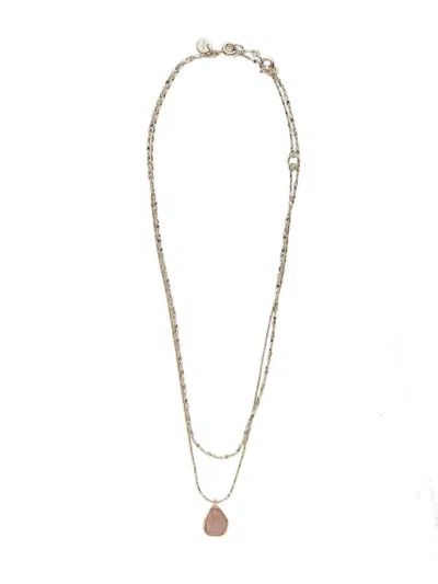Snidel Natural Stone Necklace In Gold