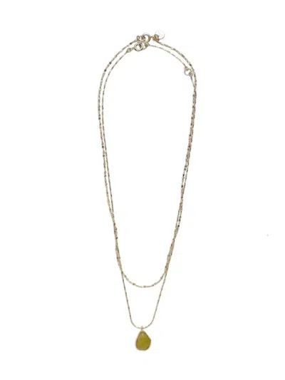 Snidel Natural Stone Necklace In Gold