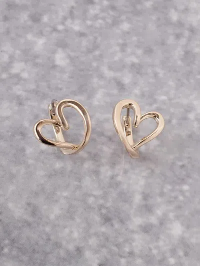 Snidel Nuance Heart Earrings In Gold