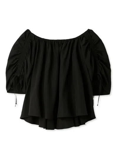 Snidel Off Shoulder Tunic Blouse In Black