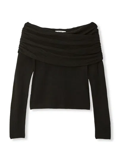 Snidel Off-shoulder Knit Top In Black