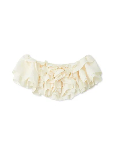 Snidel Off-shoulder Volume Ruffle Blouse In White