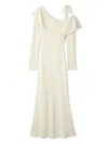 Snidel One-shoulder Maxi Knit Dress In White