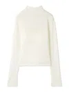 Snidel Open Back Long Sleeve Turtleneck Top In Neutral
