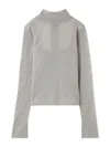 Snidel Open Back Long Sleeve Turtleneck Top In Gray