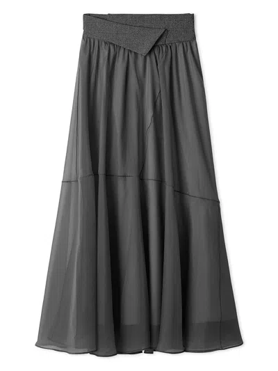 Snidel Organdie Circular Skirt In Gray