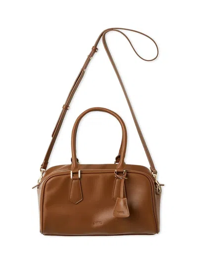 Snidel Padlock Charm Boston Bag In Brown