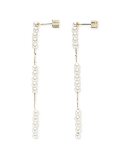 Snidel Pearl Bead Earrings In Blue