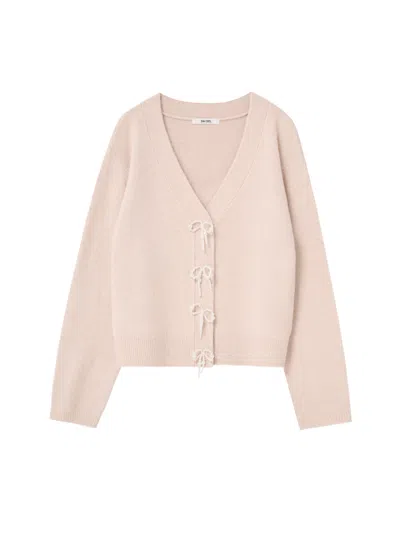 Snidel Pearl Button Cardigan In Pink