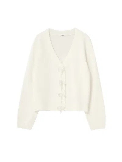 Snidel Pearl Button Cardigan In White