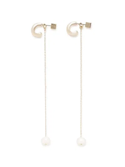 Snidel Pearl Design Earrings In White