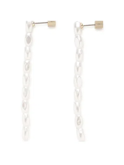 Snidel Pearl Design Earrings In White