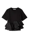 Snidel Peplum Hem Tee In Black