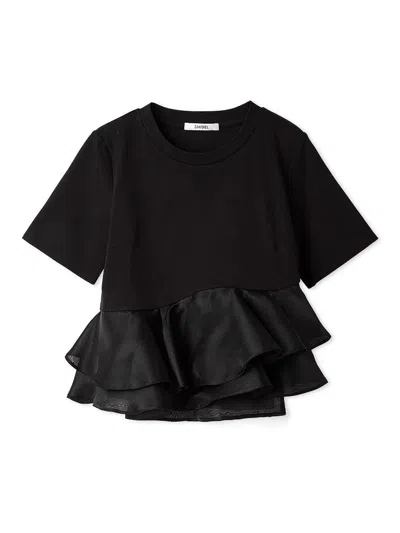 Snidel Peplum Hem Tee In Black