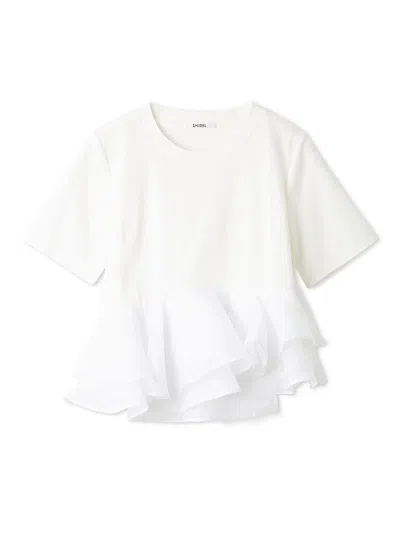 Snidel Peplum Hem Tee In White