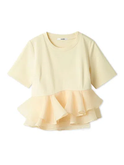 Snidel Peplum Hem Tee In Yellow