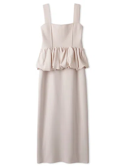 Snidel Peplum Top And Skirt Set In Nude