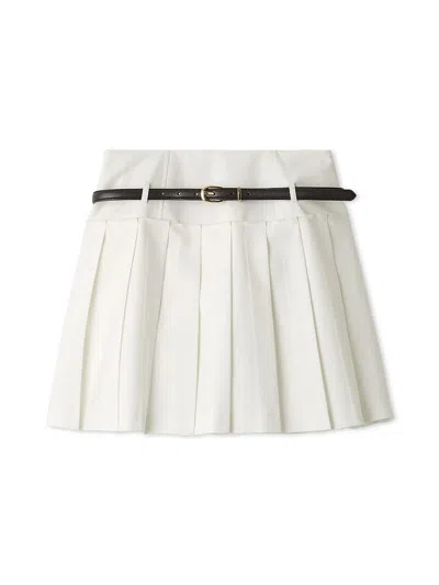 Snidel Pleated Belted Skort In White