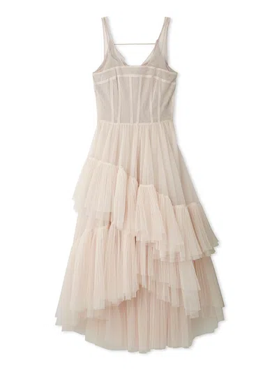 Snidel Pleated Tiered Tulle Dress In Neutral
